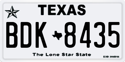 TX license plate BDK8435