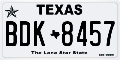 TX license plate BDK8457