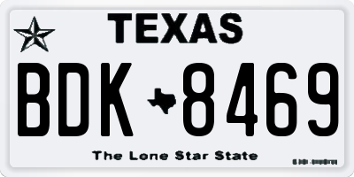 TX license plate BDK8469