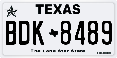 TX license plate BDK8489