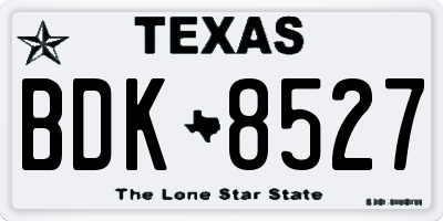 TX license plate BDK8527