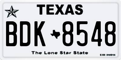 TX license plate BDK8548