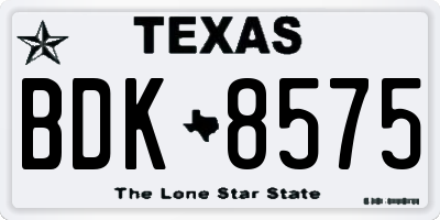 TX license plate BDK8575