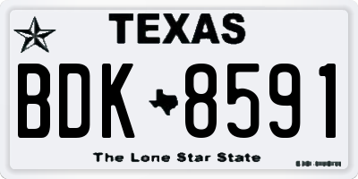 TX license plate BDK8591