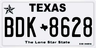 TX license plate BDK8628