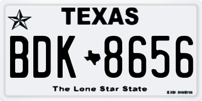 TX license plate BDK8656
