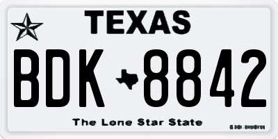 TX license plate BDK8842