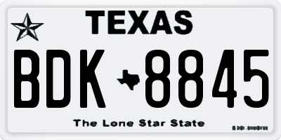 TX license plate BDK8845