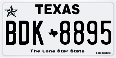 TX license plate BDK8895
