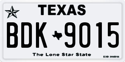TX license plate BDK9015