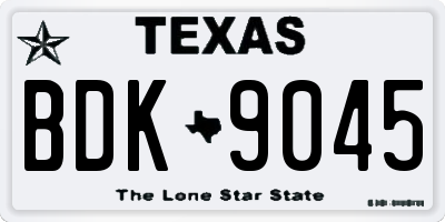 TX license plate BDK9045
