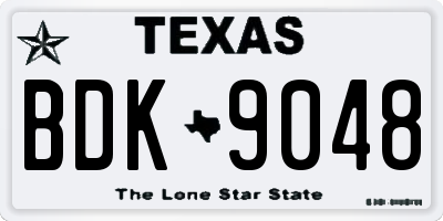 TX license plate BDK9048