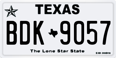 TX license plate BDK9057