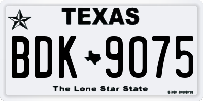 TX license plate BDK9075