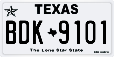 TX license plate BDK9101