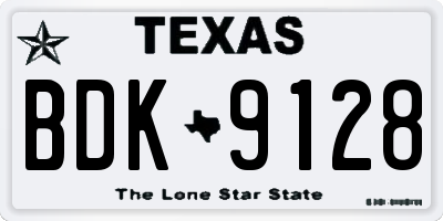 TX license plate BDK9128