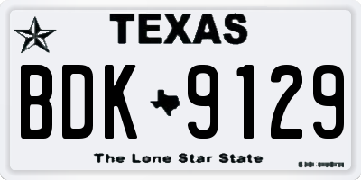 TX license plate BDK9129