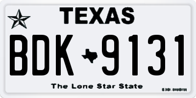 TX license plate BDK9131