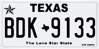TX license plate BDK9133