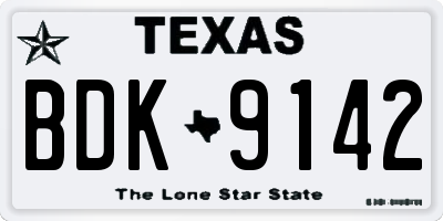 TX license plate BDK9142