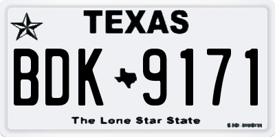 TX license plate BDK9171