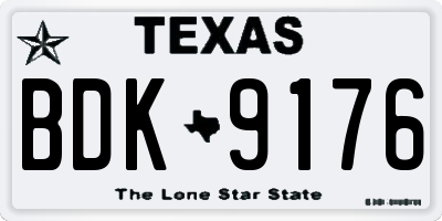 TX license plate BDK9176