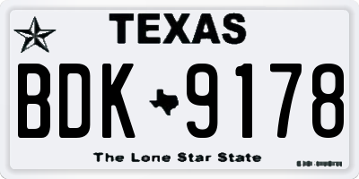 TX license plate BDK9178