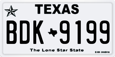 TX license plate BDK9199
