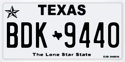 TX license plate BDK9440