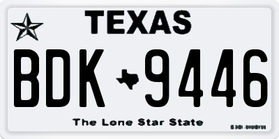 TX license plate BDK9446