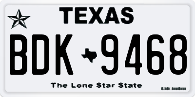 TX license plate BDK9468