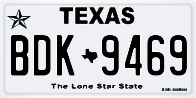 TX license plate BDK9469