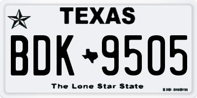 TX license plate BDK9505