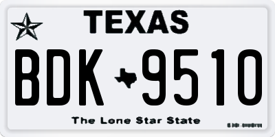 TX license plate BDK9510