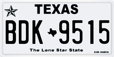 TX license plate BDK9515