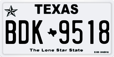 TX license plate BDK9518