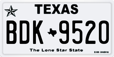 TX license plate BDK9520