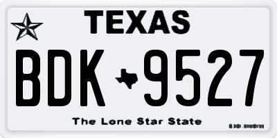 TX license plate BDK9527
