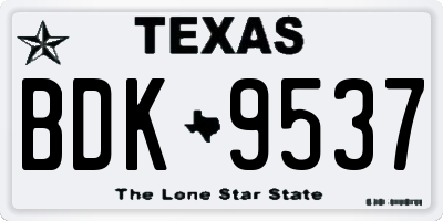 TX license plate BDK9537
