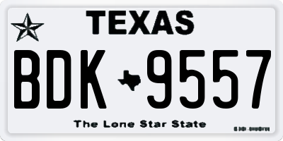 TX license plate BDK9557