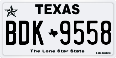 TX license plate BDK9558