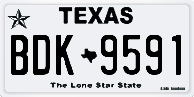 TX license plate BDK9591