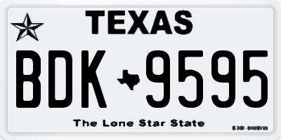TX license plate BDK9595
