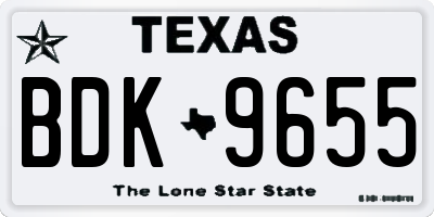 TX license plate BDK9655