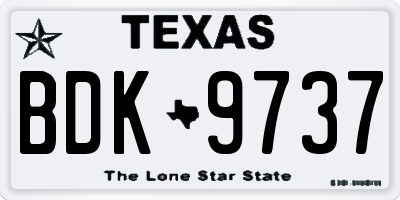 TX license plate BDK9737