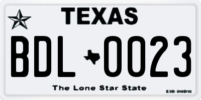TX license plate BDL0023