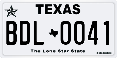 TX license plate BDL0041