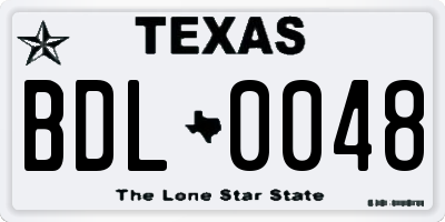 TX license plate BDL0048