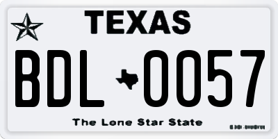 TX license plate BDL0057