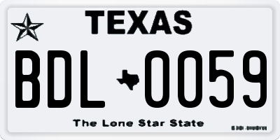 TX license plate BDL0059